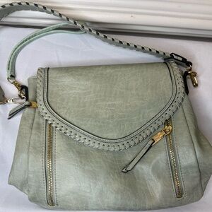 Jen & Co. Pistachio Whipstitch Shoulder Bag